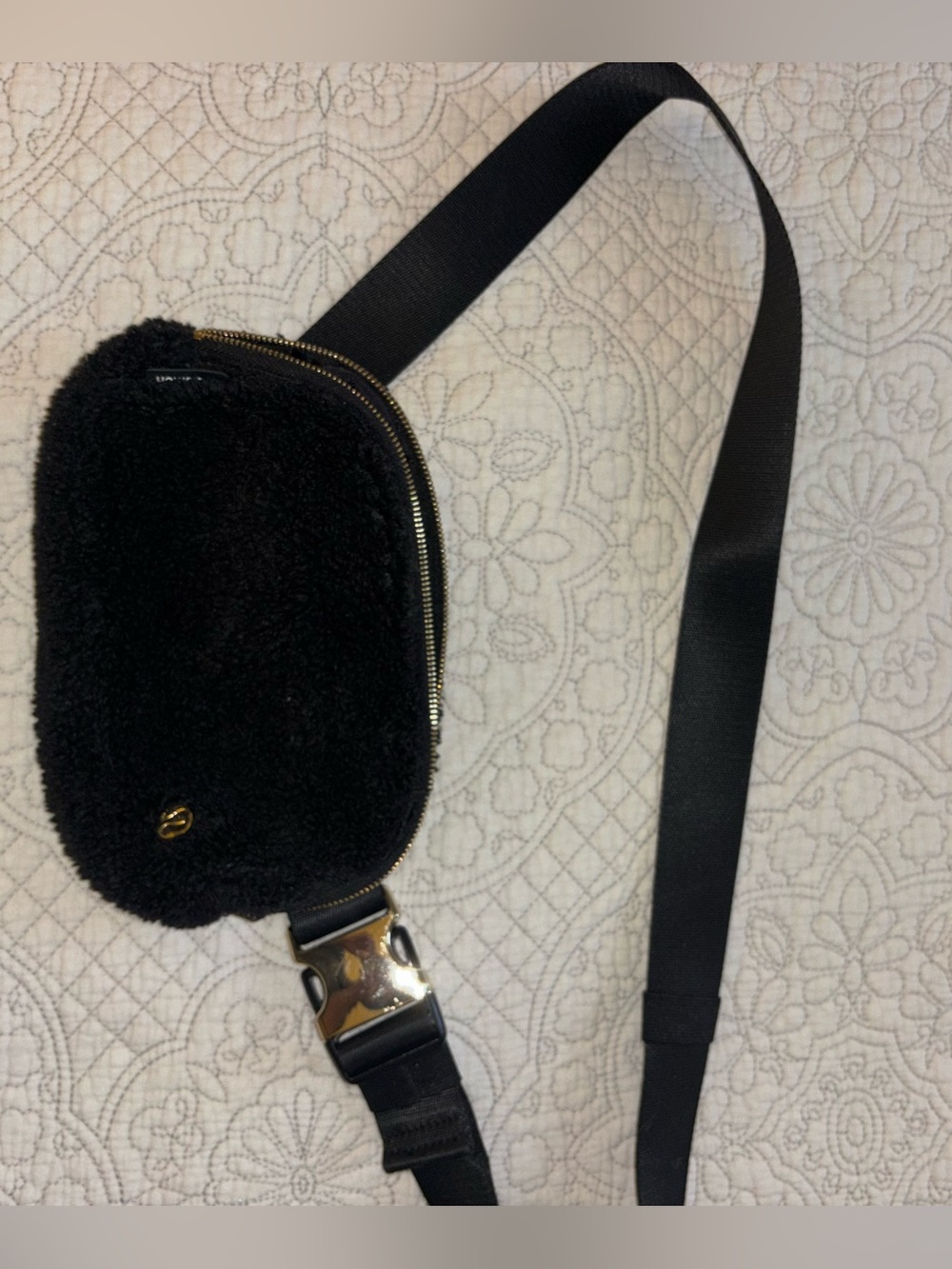 Lululemon Black Shearling Belt Bag